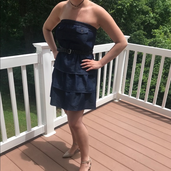 Strapless Dress w Belt Size M - Picture 4 of 8